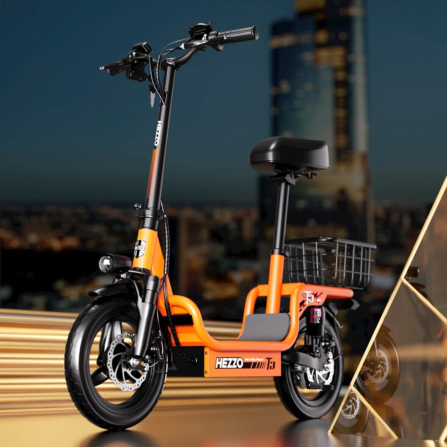 KTX-444243 Electric Commuter Scooter with 500W Motor, 48V Battery, 60-80km Range, Full Suspension, 14-Inch Tires