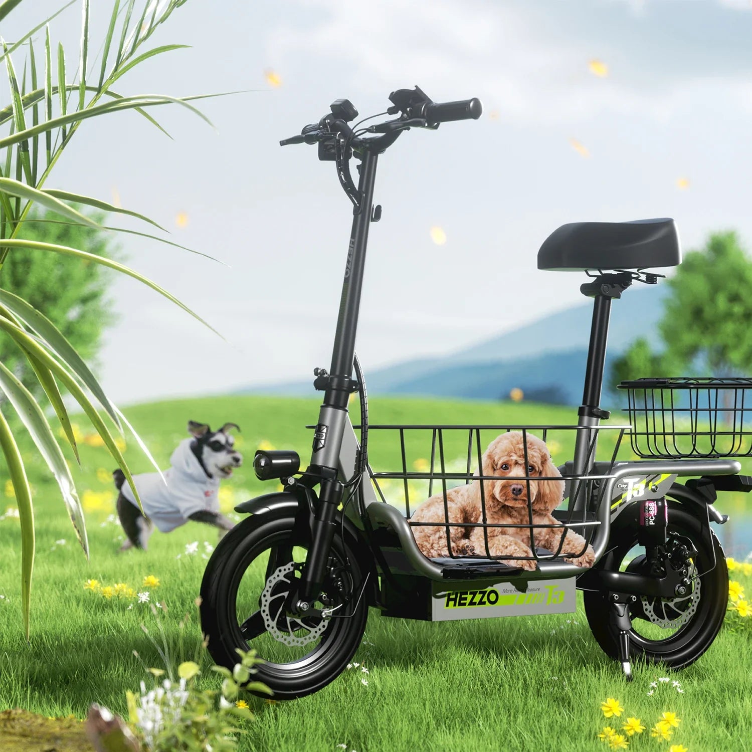 KTX-444243 Electric Commuter Scooter with 500W Motor, 48V Battery, 60-80km Range, Full Suspension, 14-Inch Tires