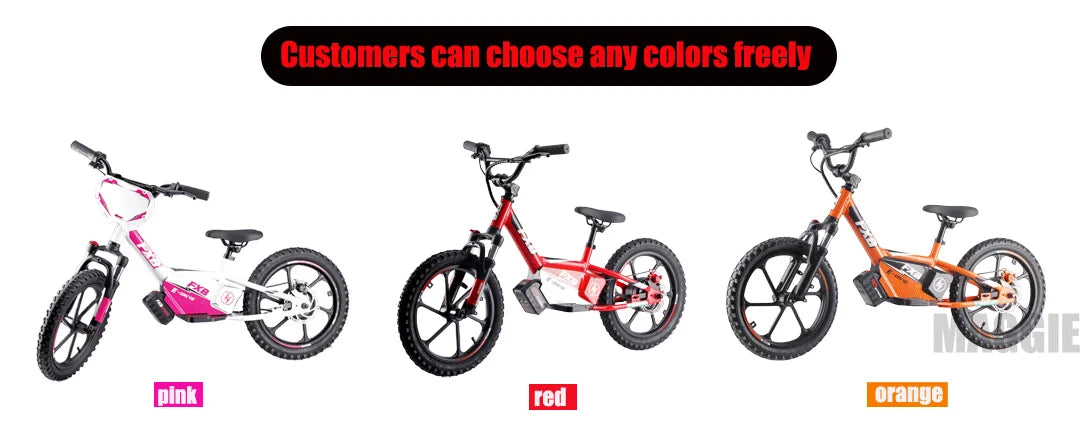 KTX-444307 16-Inch Electric Balance Bike for Kids, Aluminum Alloy Frame, 2-Speed, Disc Brake, 350W Motor