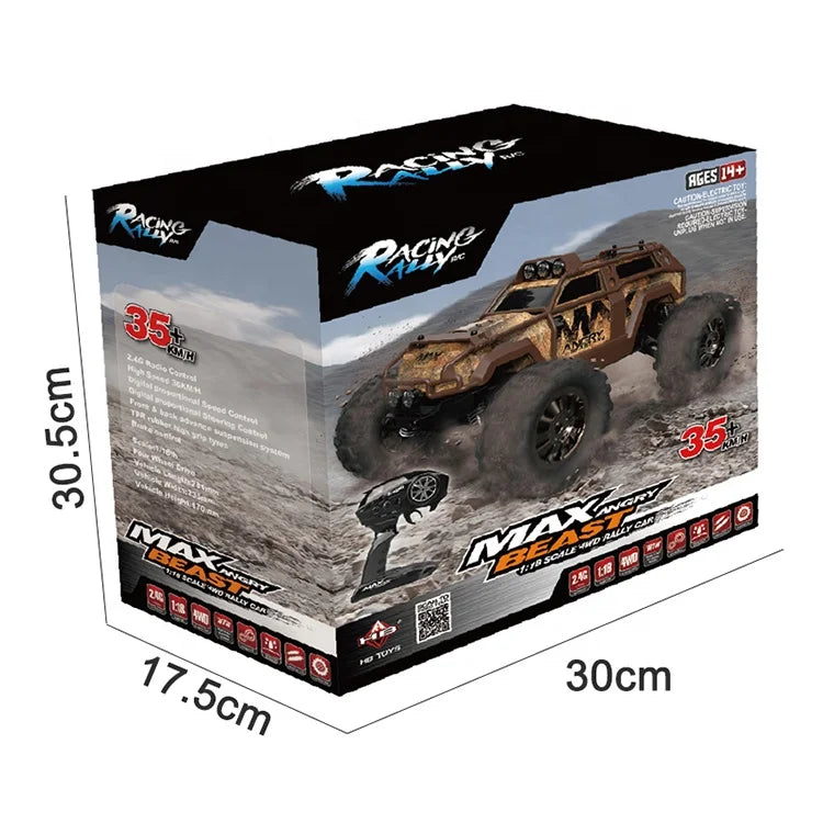 KTX-446867 1:18 High Speed 4WD RC Car with TPR Wheels, 35km/h, Ready-to-Go Off-Road Toy for Ages 5 and Up