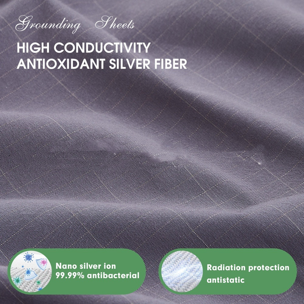 KTX-446995 Antibacterial Anti-static Silver Fiber Fitted Sheet with Pillowcase in Multiple Sizes