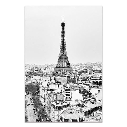 KTX-447123 Black and White Paris Photography Wall Art for Living Room, Bedroom, and Dining Room Decor