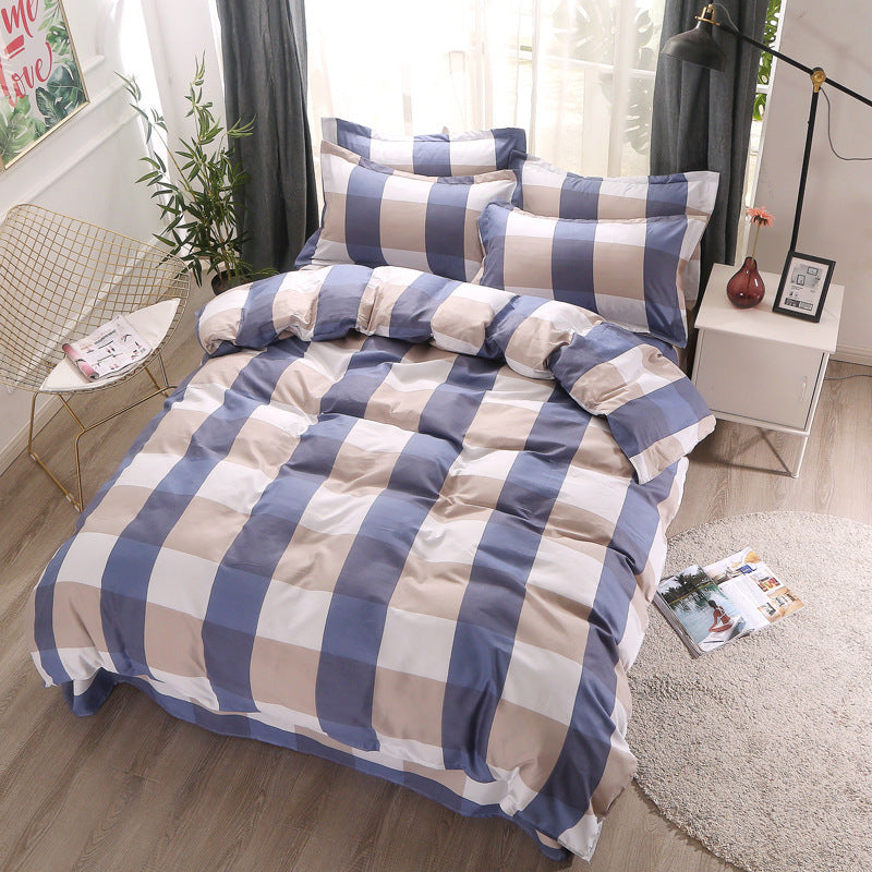 KTX-447187 Four-Piece Bedding Set with Quilt, Bed Sheets, and Pillowcases in Various Sizes