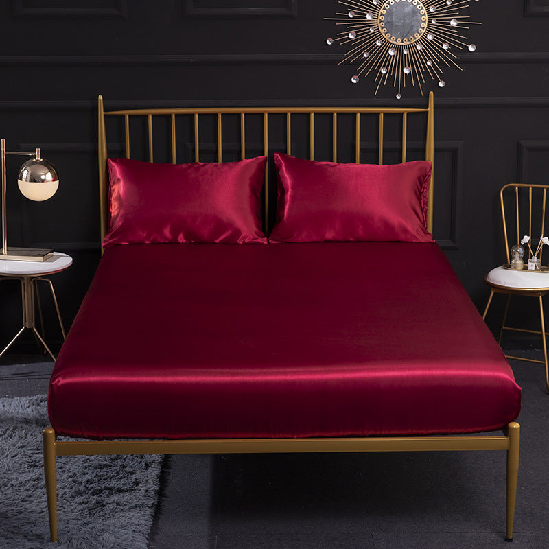 KTX-447507 Three-Piece Quilted Mattress Protection Cover, Imitation Silk Fabric, Multiple Sizes Available