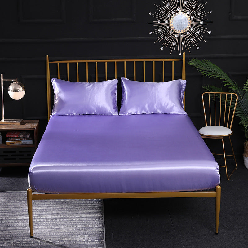 KTX-447507 Three-Piece Quilted Mattress Protection Cover, Imitation Silk Fabric, Multiple Sizes Available