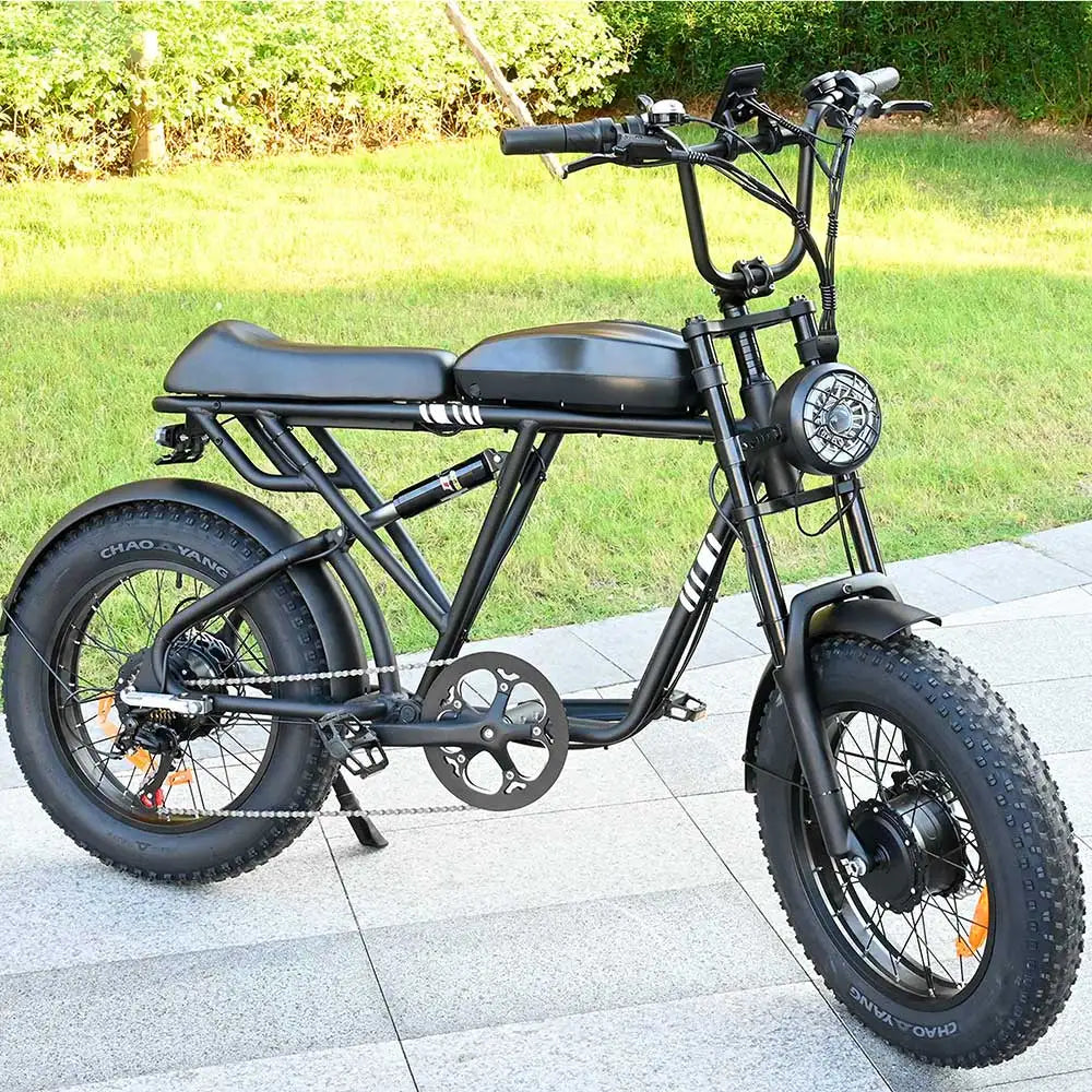 KTX-449043 Folding Electric Mountain Bike 20 Inch 750W Fat Tire with 48V 20Ah Battery and 7-Speed Gears