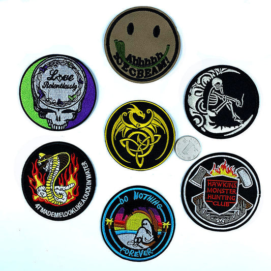 KTX-449171 Circular Cloth Embroidery Adhesive Patch for Garment Accessories