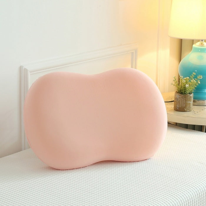 KTX-449171 Memory Foam Cat Belly Pillow - Cosmetic Egg Neck Support, Available in Yellow, Blue, Pink (32x52cm to 35x55cm)