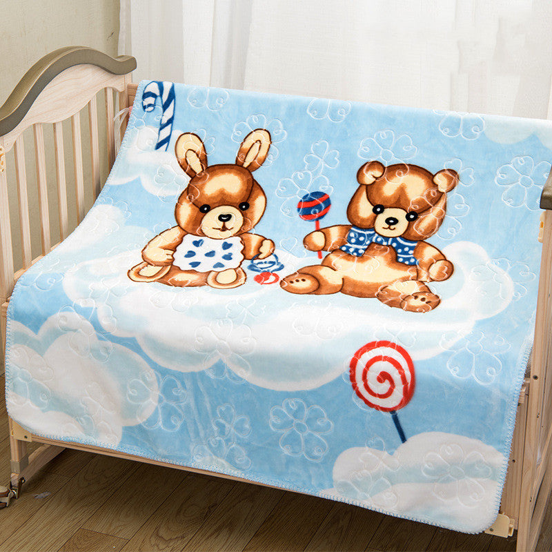 KTX-449299 Double-Sided Cartoon Cloud Blanket for Kids - Super Soft, Comfortable, and Cozy 110x140cm