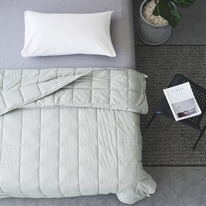 KTX-449491 Pure Cotton Gravity Blanket in Light Gray, Dark Gray, and Navy – Multiple Sizes Available