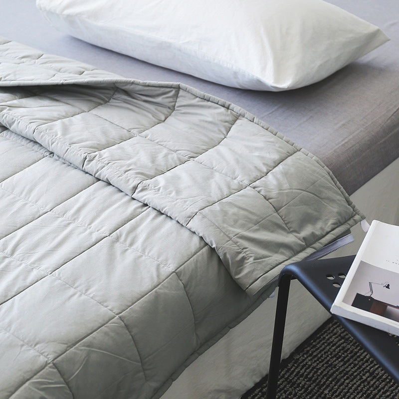 KTX-449491 Pure Cotton Gravity Blanket in Light Gray, Dark Gray, and Navy – Multiple Sizes Available