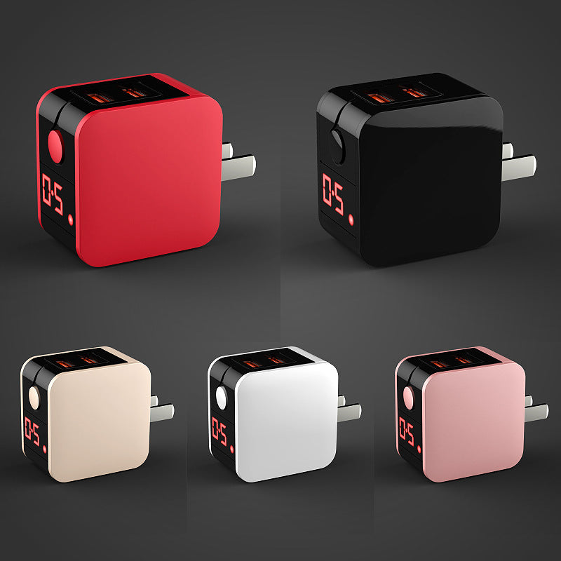 KTX-449555 5V2.4A Dual USB Fast Charge Travel Charger with Digital Display