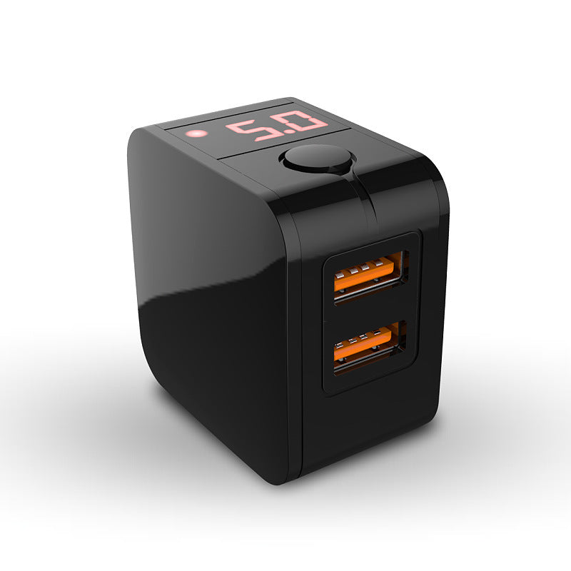 KTX-449555 5V2.4A Dual USB Fast Charge Travel Charger with Digital Display