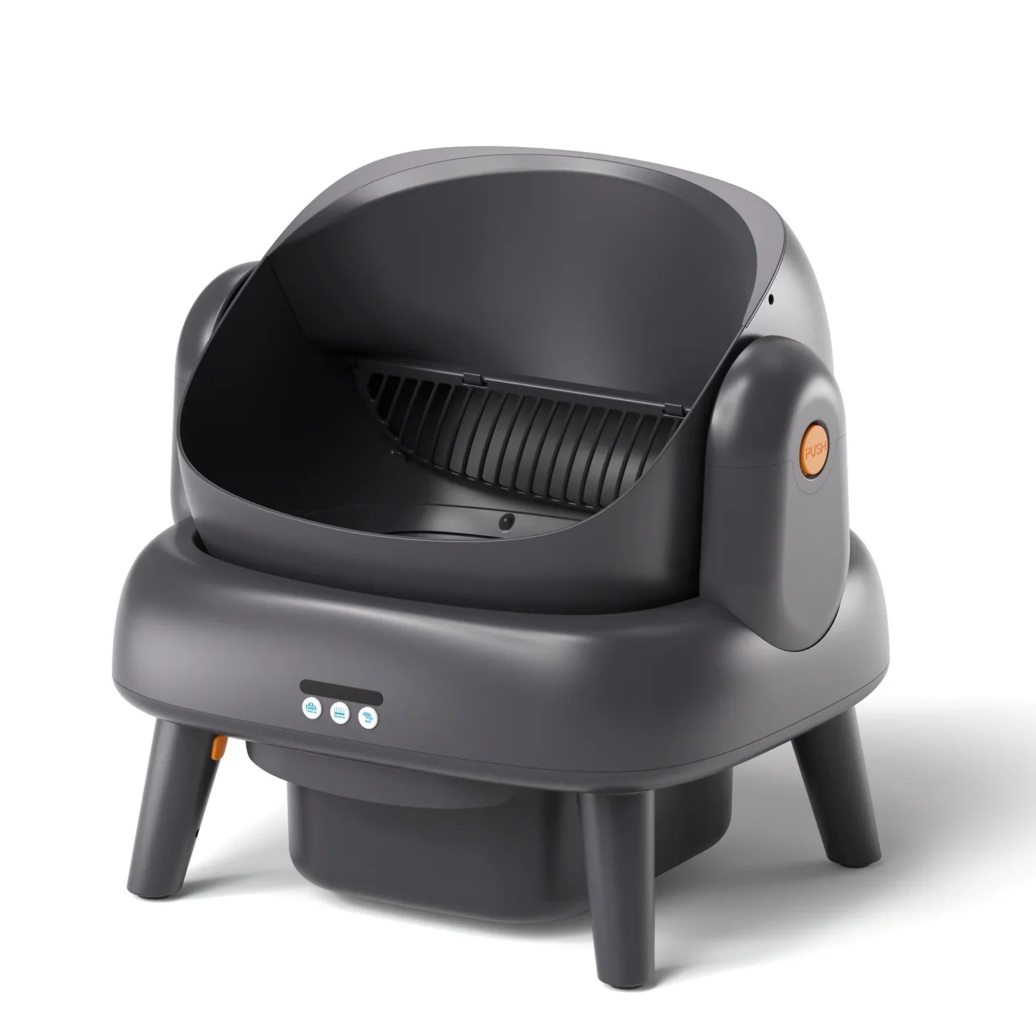 KTX-449939 Automatic Self-Cleaning Waterproof Cat Litter Box with App Control - Stainless Steel, Large Capacity, Oval Shape