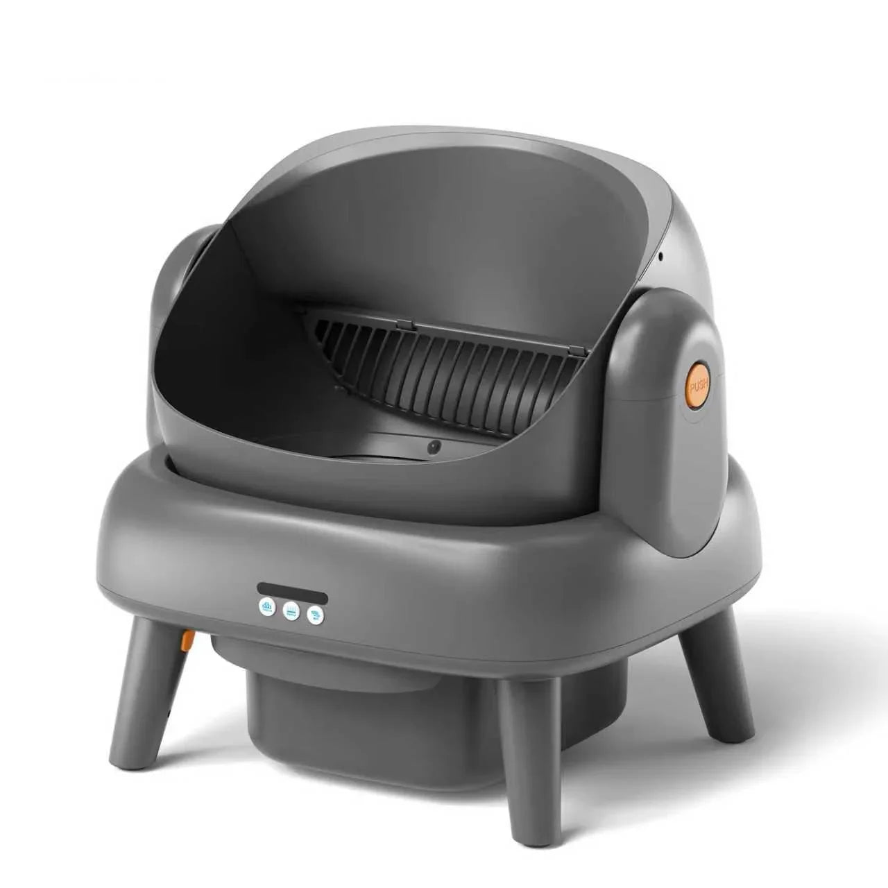 KTX-449939 Automatic Self-Cleaning Waterproof Cat Litter Box with App Control - Stainless Steel, Large Capacity, Oval Shape