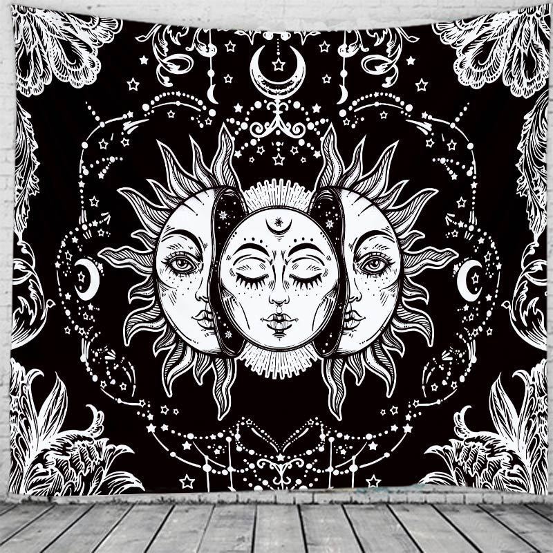 KTX-450195 Custom Retro Map Tapestry - Digital Print Fabric Wall Hanging for Bedroom or Living Room, Various Sizes Available