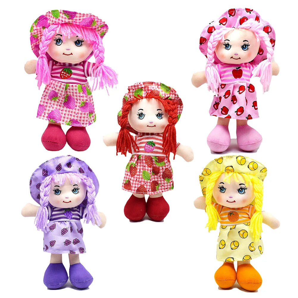 KTX-450323 Kawaii Plush Fruit Dress Rag Doll for Kids – Cute Soft Stuffed Toy for Girls' Gifts