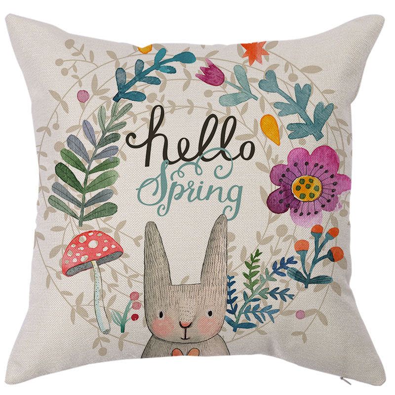 KTX-450451 Geometric Linen Pillow Cover - Modern Style, 45x45cm, Various Colors Available