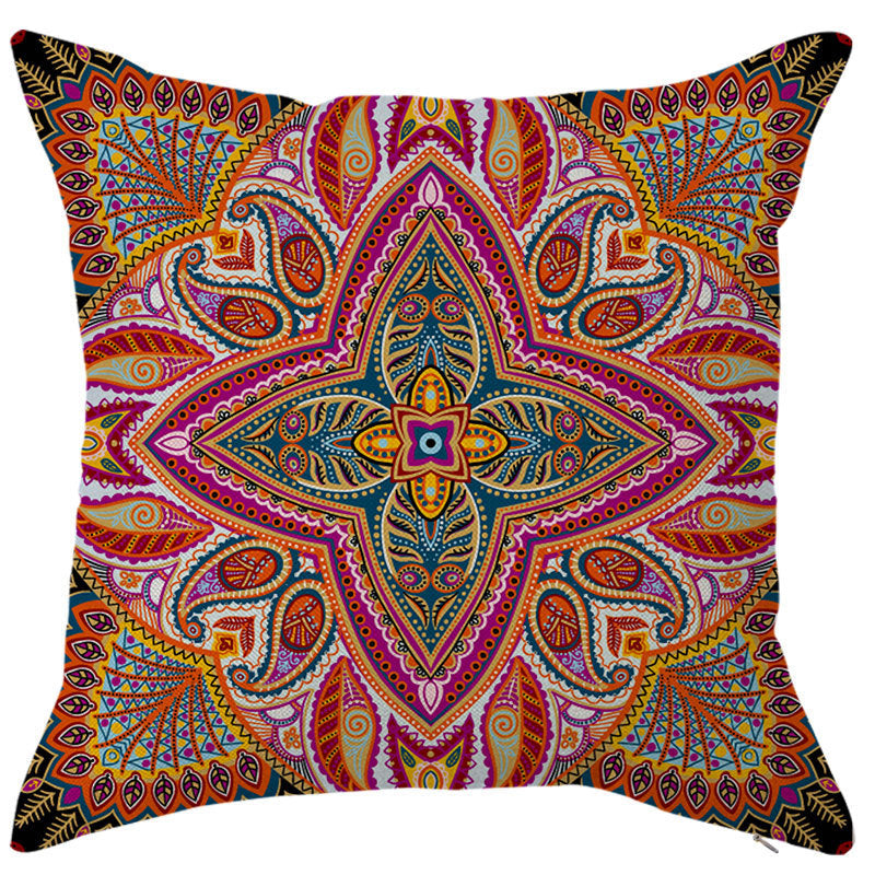 KTX-450451 Geometric Linen Pillow Cover - Modern Style, 45x45cm, Various Colors Available