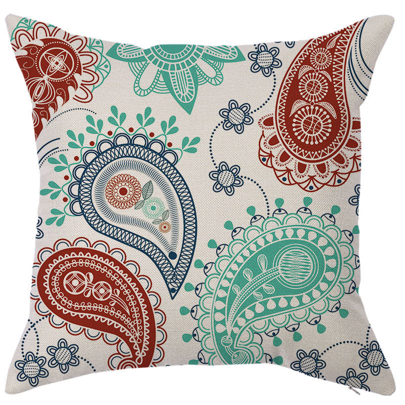 KTX-450451 Geometric Linen Pillow Cover - Modern Style, 45x45cm, Various Colors Available