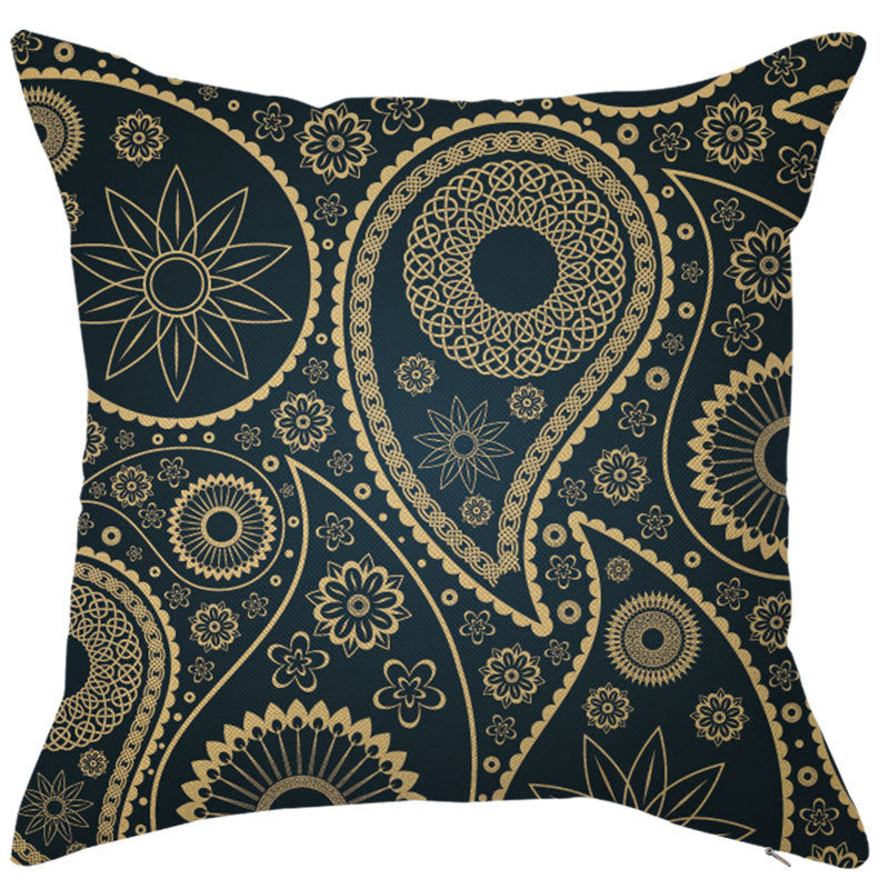 KTX-450451 Geometric Linen Pillow Cover - Modern Style, 45x45cm, Various Colors Available