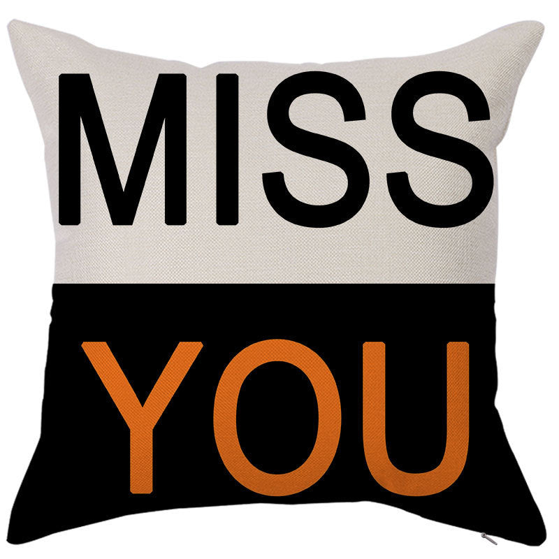 KTX-450451 Geometric Linen Pillow Cover - Modern Style, 45x45cm, Various Colors Available