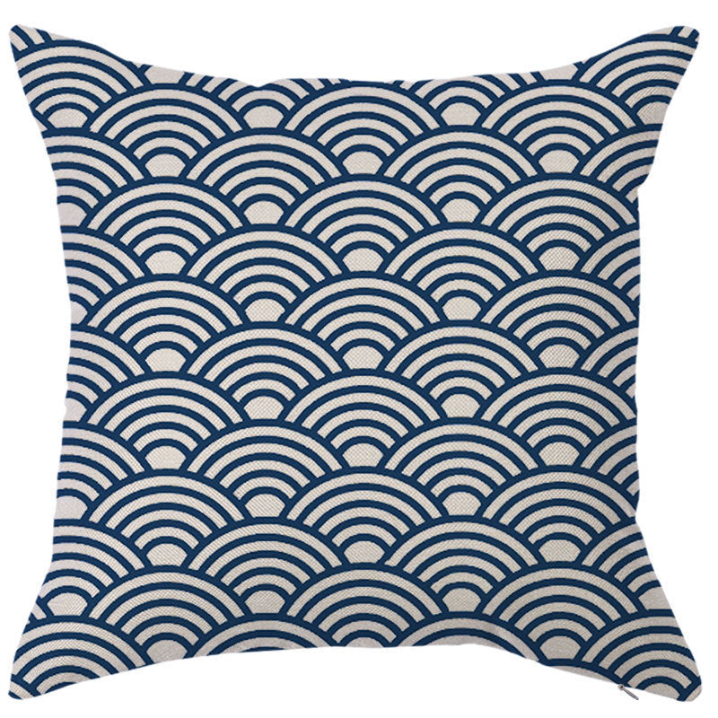 KTX-450451 Geometric Linen Pillow Cover - Modern Style, 45x45cm, Various Colors Available