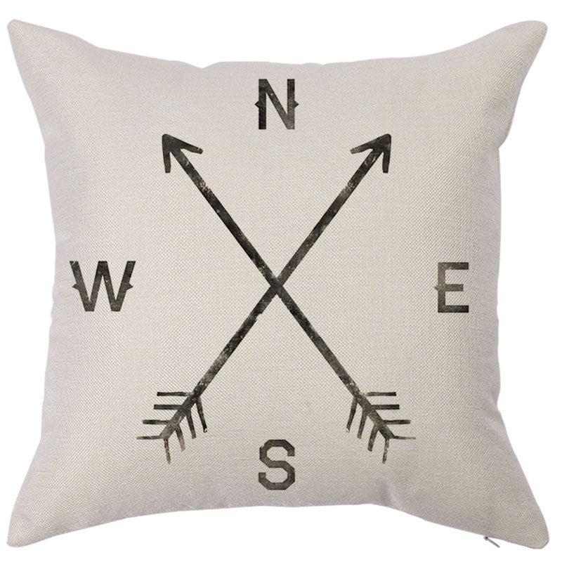 KTX-450451 Geometric Linen Pillow Cover - Modern Style, 45x45cm, Various Colors Available