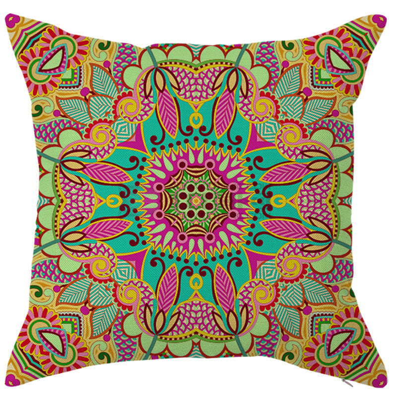 KTX-450451 Geometric Linen Pillow Cover - Modern Style, 45x45cm, Various Colors Available