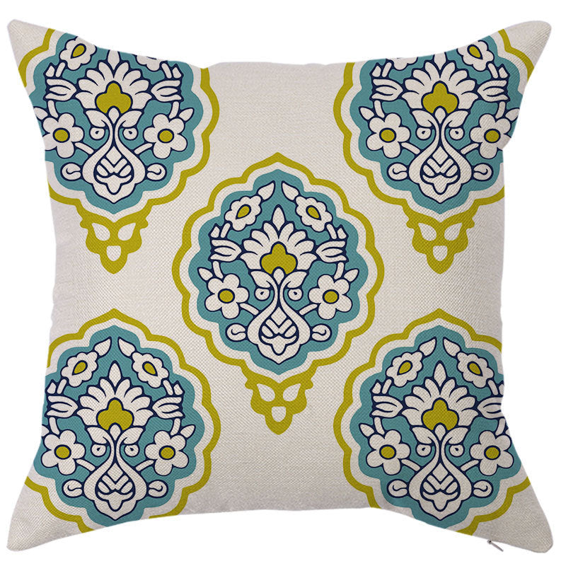 KTX-450451 Geometric Linen Pillow Cover - Modern Style, 45x45cm, Various Colors Available