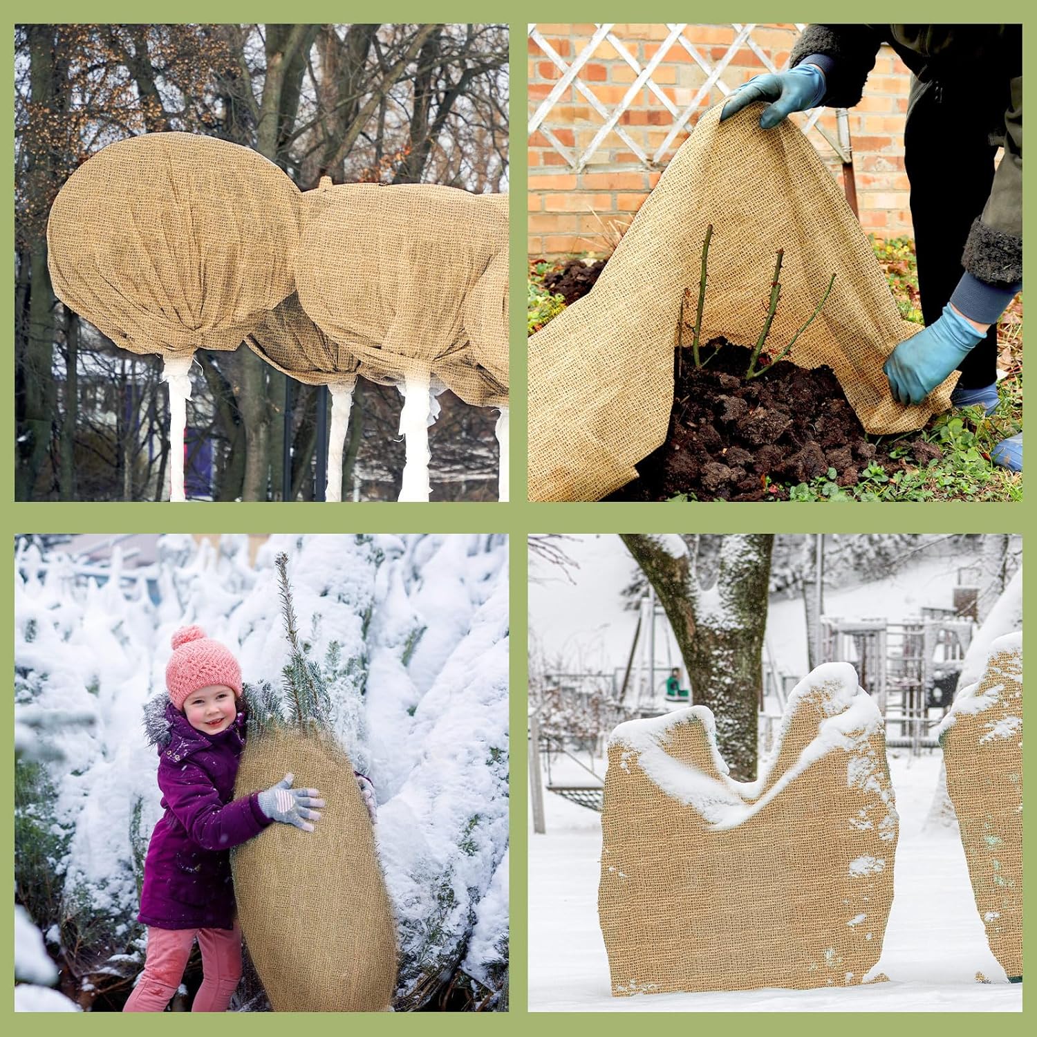 KTX-450835 Natural Jute Burlap Roll 40 x 72 Inches for Garden Tree Wrap and Plant Protection