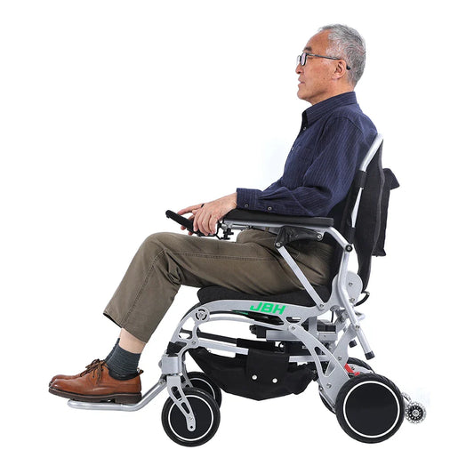 KTX-451667 Lightweight Aluminum Alloy Electric Folding Wheelchair with Lithium Battery, 120 kg Capacity, 20 km Range
