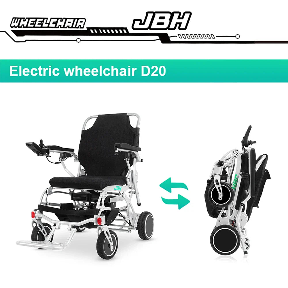 KTX-451667 Lightweight Aluminum Alloy Electric Folding Wheelchair with Lithium Battery, 120 kg Capacity, 20 km Range