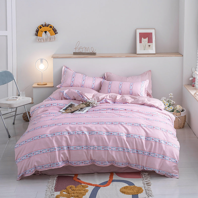 KTX-452947 Leopard Print Bed Sheet Set – Modern Minimalist Design, Includes Sheet, Bed Cover, and Pillowcases in Various Sizes