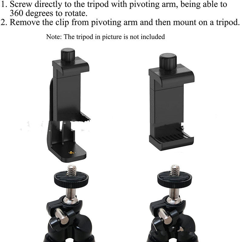 KTX-453011 Mobile Phone Clip Tripod for Self-Timer and Live Broadcasting Compatibility with iPhone Models
