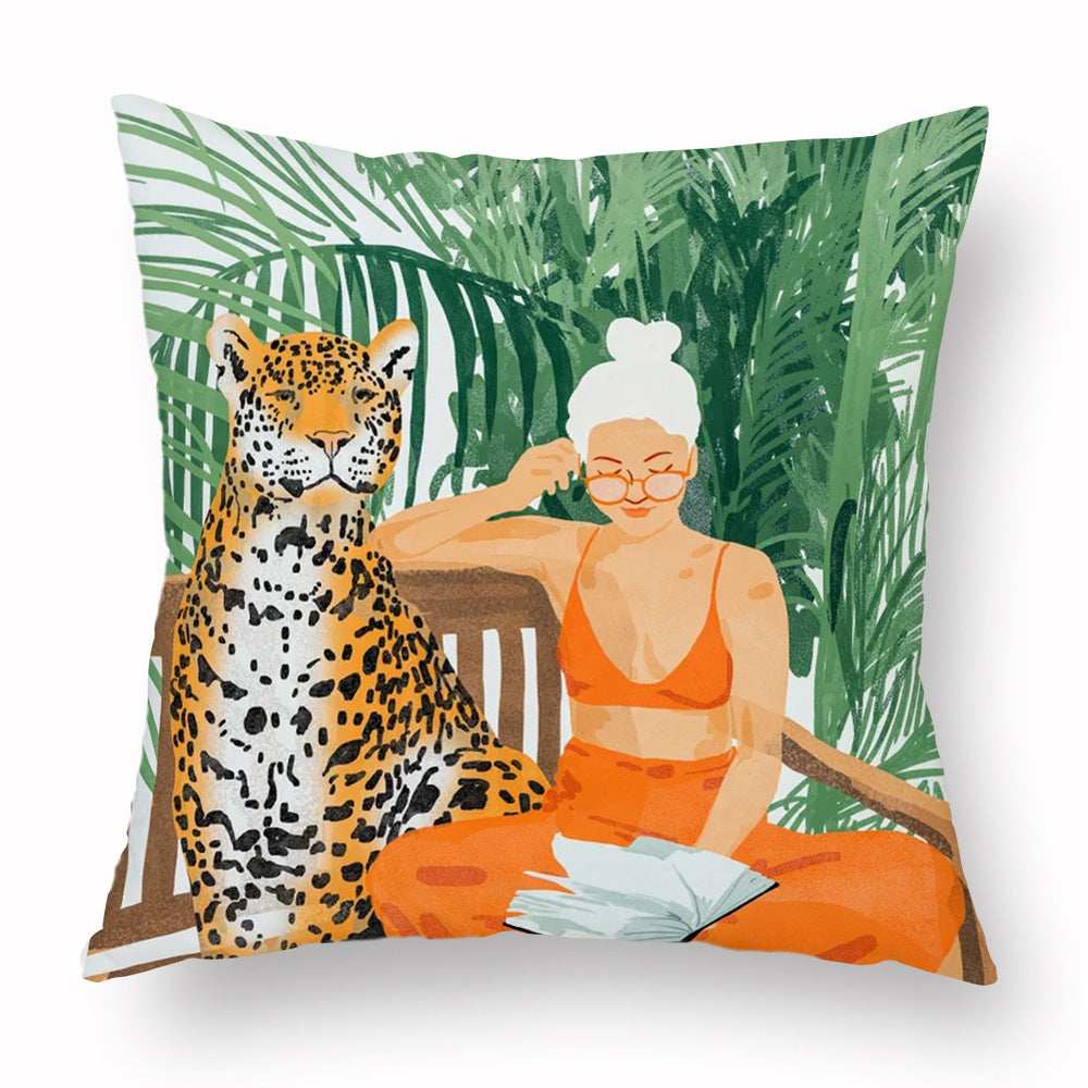 KTX-453779 Simple Printed Pillowcase in Multiple Colors, Soft Chemical Fiber Material