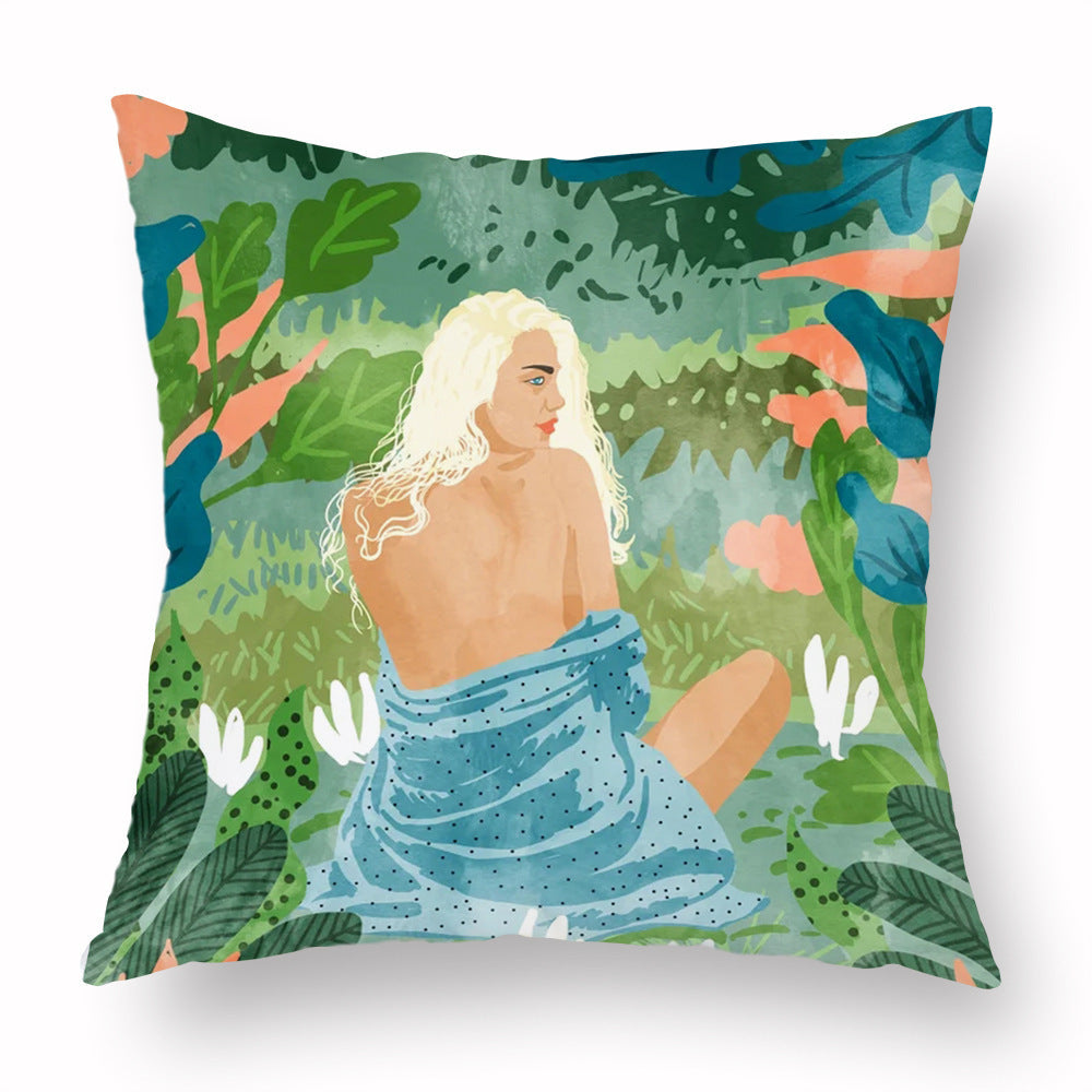 KTX-453779 Simple Printed Pillowcase in Multiple Colors, Soft Chemical Fiber Material