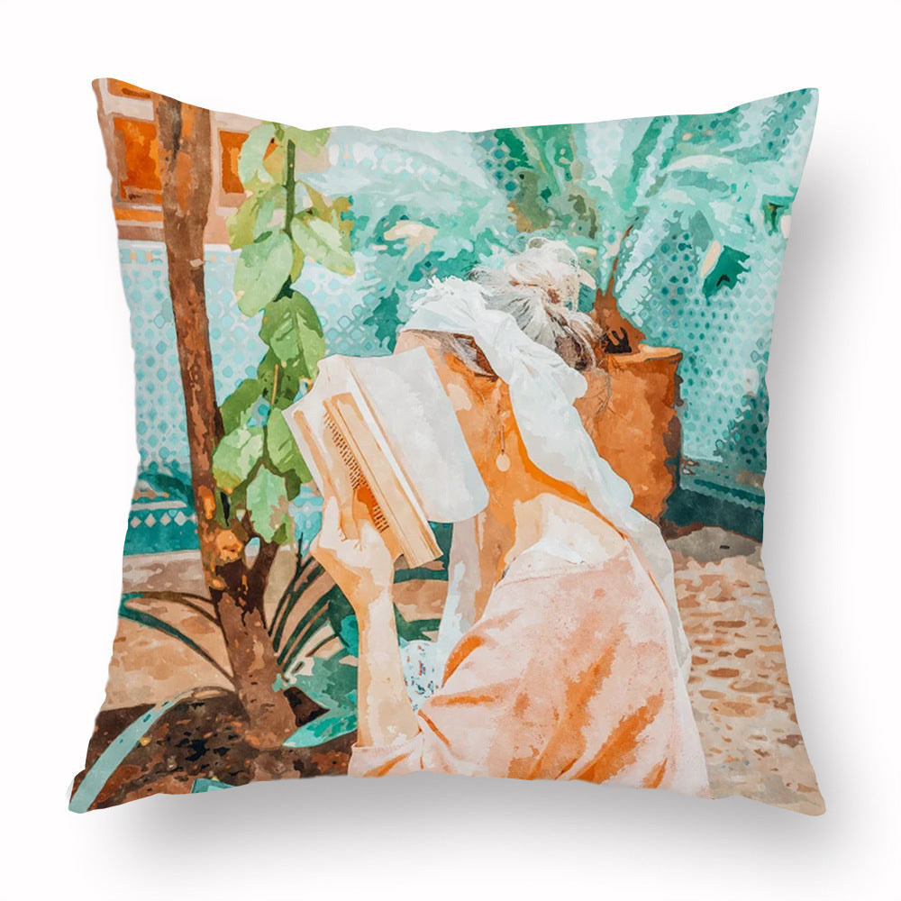 KTX-453779 Simple Printed Pillowcase in Multiple Colors, Soft Chemical Fiber Material