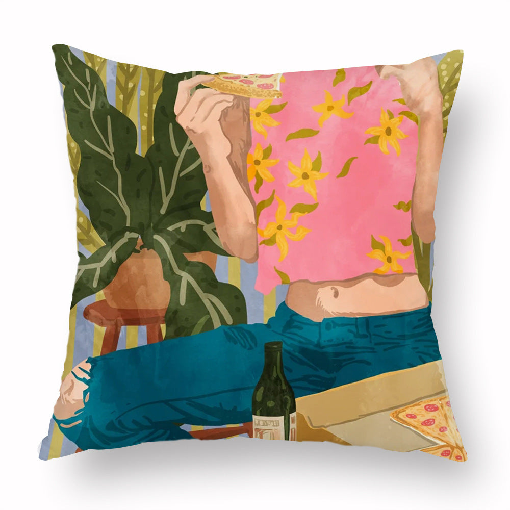 KTX-453779 Simple Printed Pillowcase in Multiple Colors, Soft Chemical Fiber Material