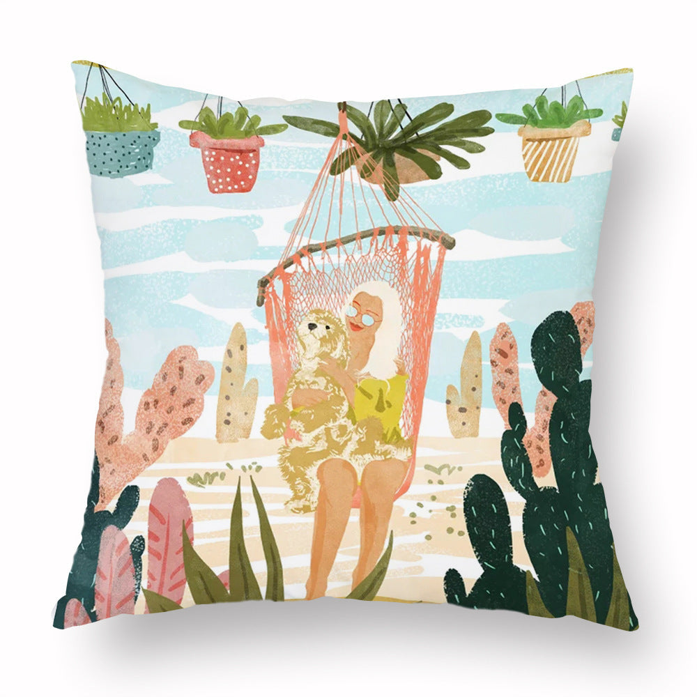 KTX-453779 Simple Printed Pillowcase in Multiple Colors, Soft Chemical Fiber Material