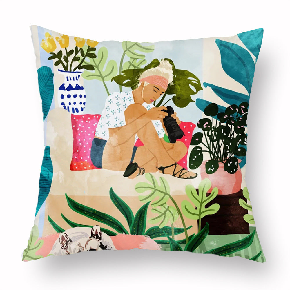 KTX-453779 Simple Printed Pillowcase in Multiple Colors, Soft Chemical Fiber Material