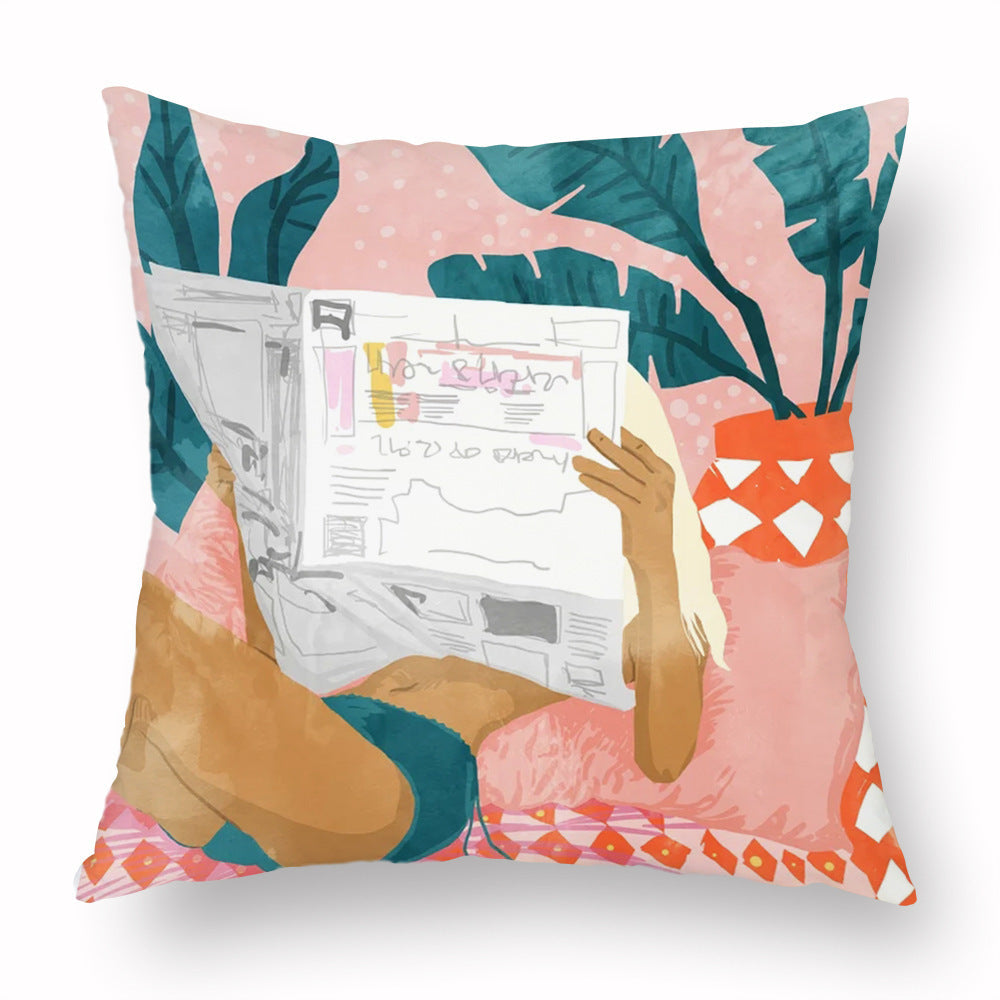 KTX-453779 Simple Printed Pillowcase in Multiple Colors, Soft Chemical Fiber Material