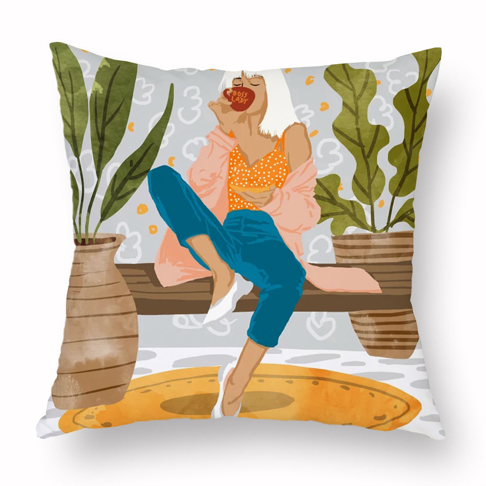 KTX-453779 Simple Printed Pillowcase in Multiple Colors, Soft Chemical Fiber Material