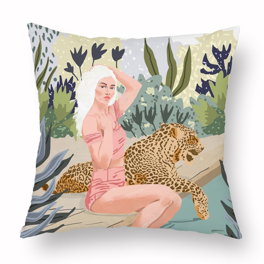 KTX-453779 Simple Printed Pillowcase in Multiple Colors, Soft Chemical Fiber Material