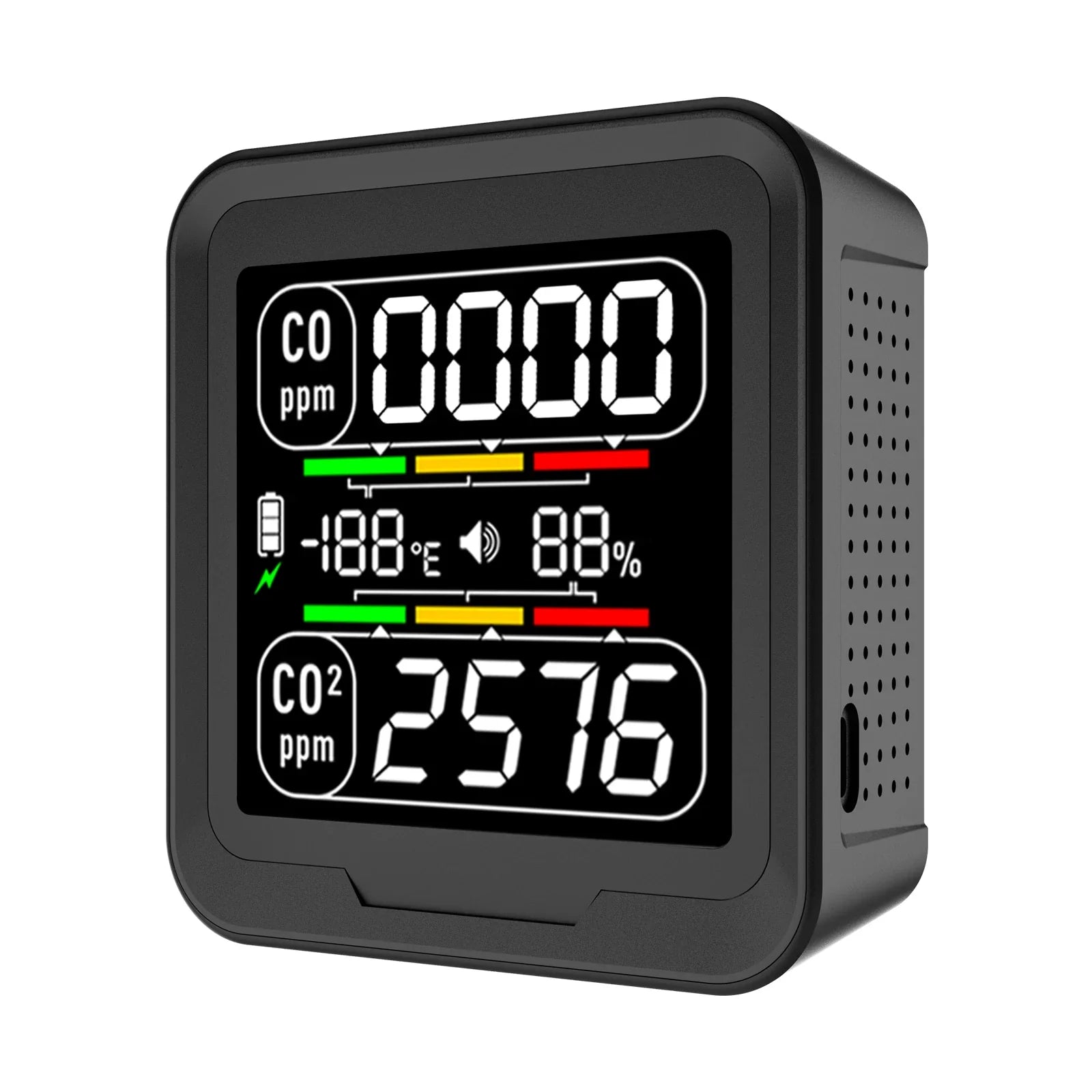 KTX-454291 Indoor CO2 and CO Monitor - Professional Portable Air Quality Detector
