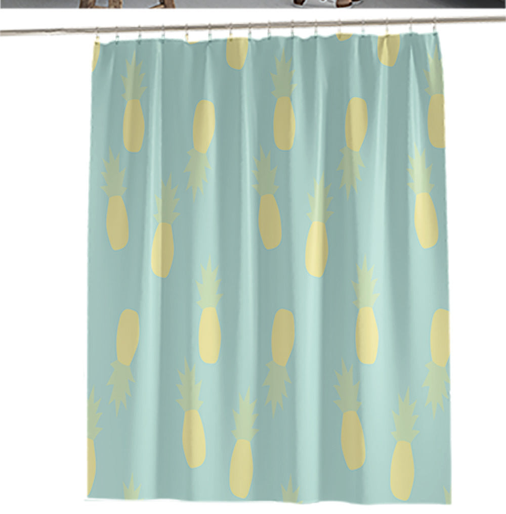 KTX-454803 Cartoon Fruit Pattern Shower Curtain Set in Modern Design, Multiple Sizes Available