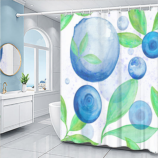 KTX-454803 Cartoon Fruit Pattern Shower Curtain Set in Modern Design, Multiple Sizes Available