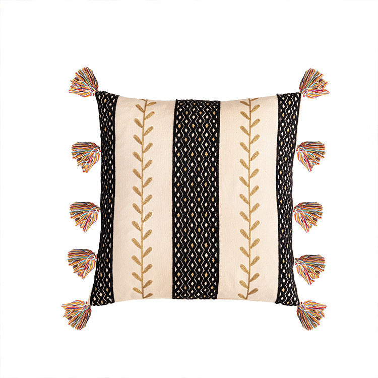KTX-454931 Cotton National Style Embroidered Pillow Cover for Home Decor