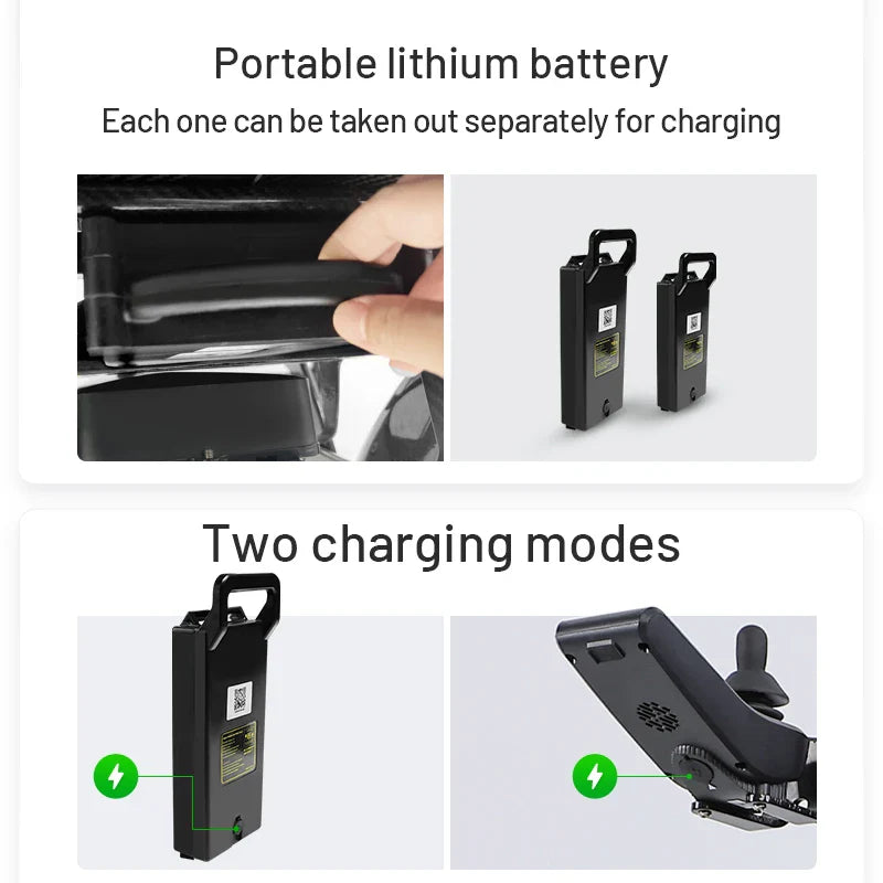 KTX-455123 Lightweight Folding Electric Wheelchair with Removable Battery, 20km Range, 6 km/h Speed