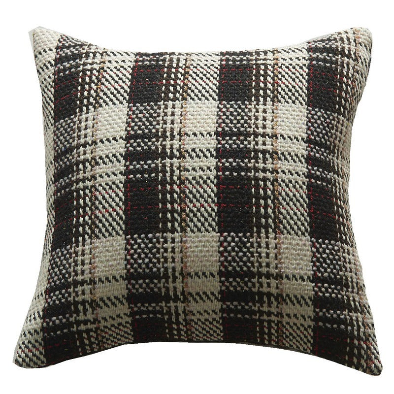 KTX-457235 Plaid Wool Pillowcase for Festive Home Decor in Red, Green, and Black - Available in Multiple Sizes